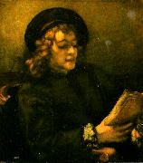 Rembrandt van rijn portratt av titus painting